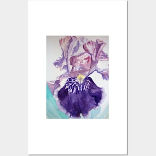 Iris Watercolor Painting - Glorious Purple Posters and Art